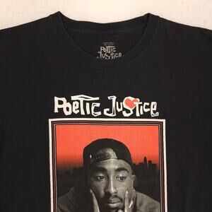 2Pac Tupac Poetic Justice Rap Long Sleeve T Shirt Mens Size Large L Black